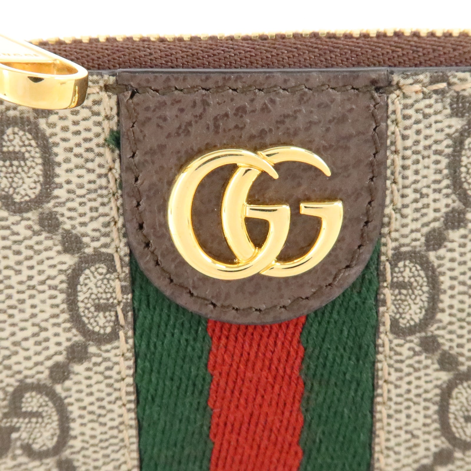 GUCCI 塗層帆布Ophidia GG Key Case金扣鎖匙套