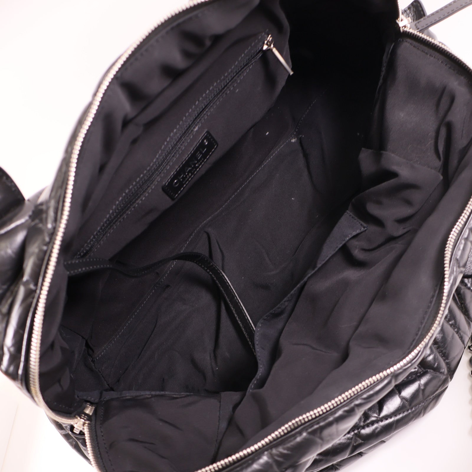 CHANEL 牛皮皮革Shoulder Bag銀扣手挽肩背兩用袋