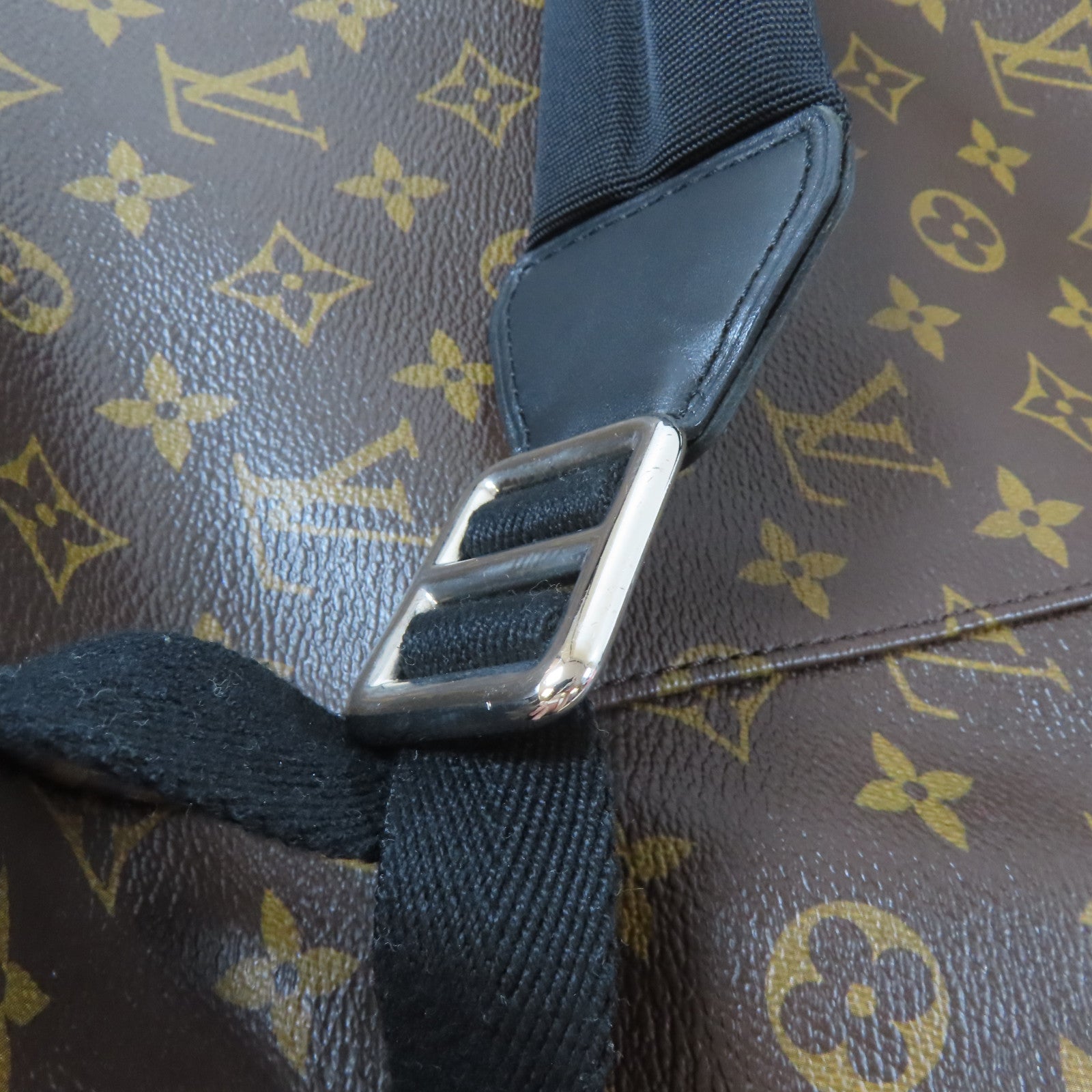 LOUIS VUITTON Monogram Macassar Christopher MM銀扣背包啡色