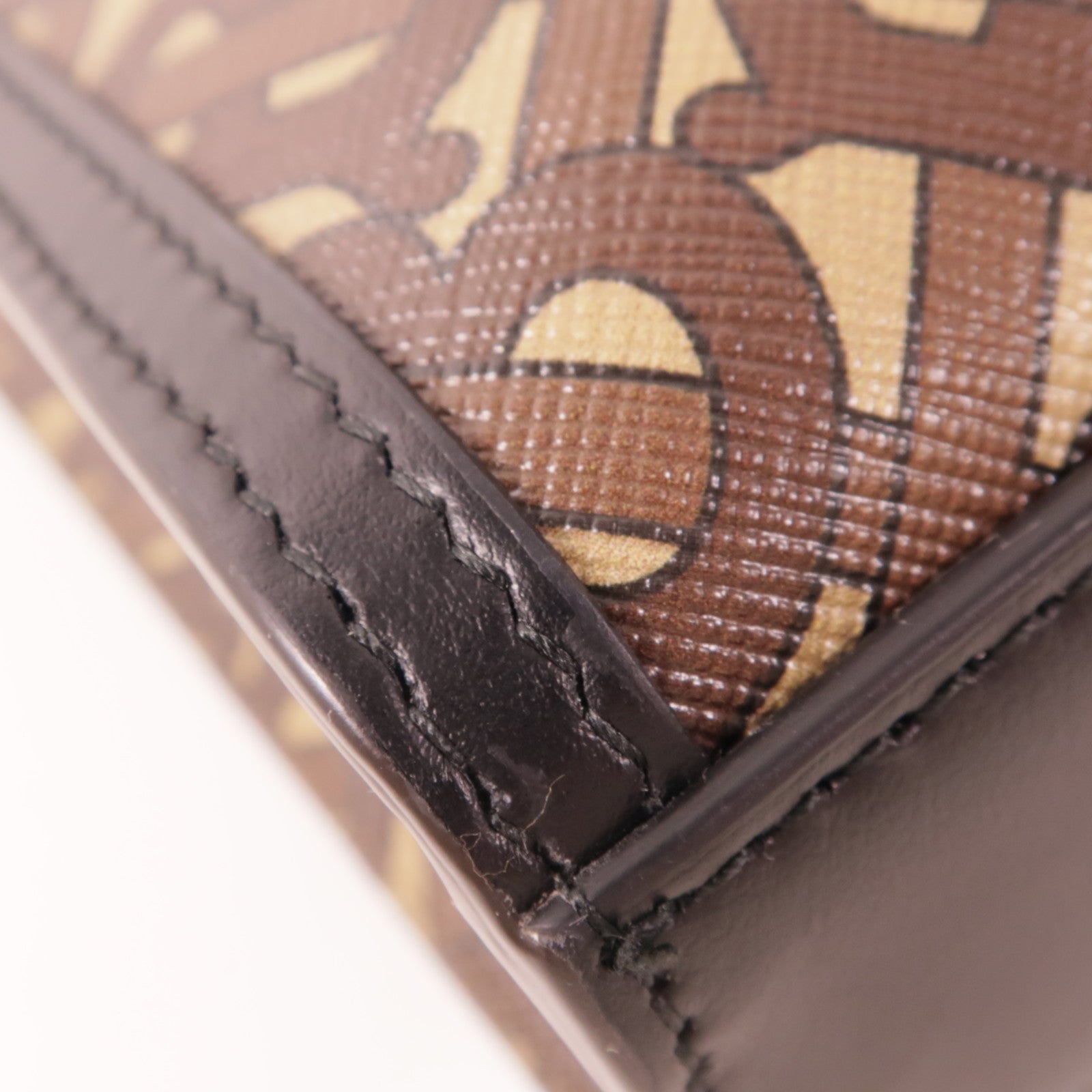 BURBERRY 塗層帆布Shoulder Bag金扣手挽肩背兩用袋