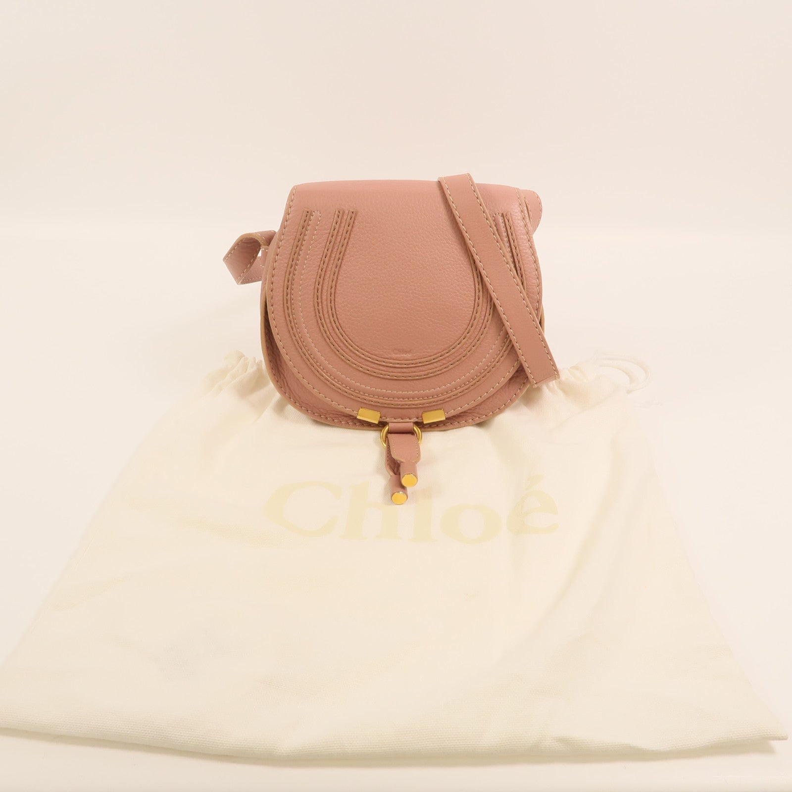 Chloe 牛皮皮革Small Marcie Saddle肩背袋