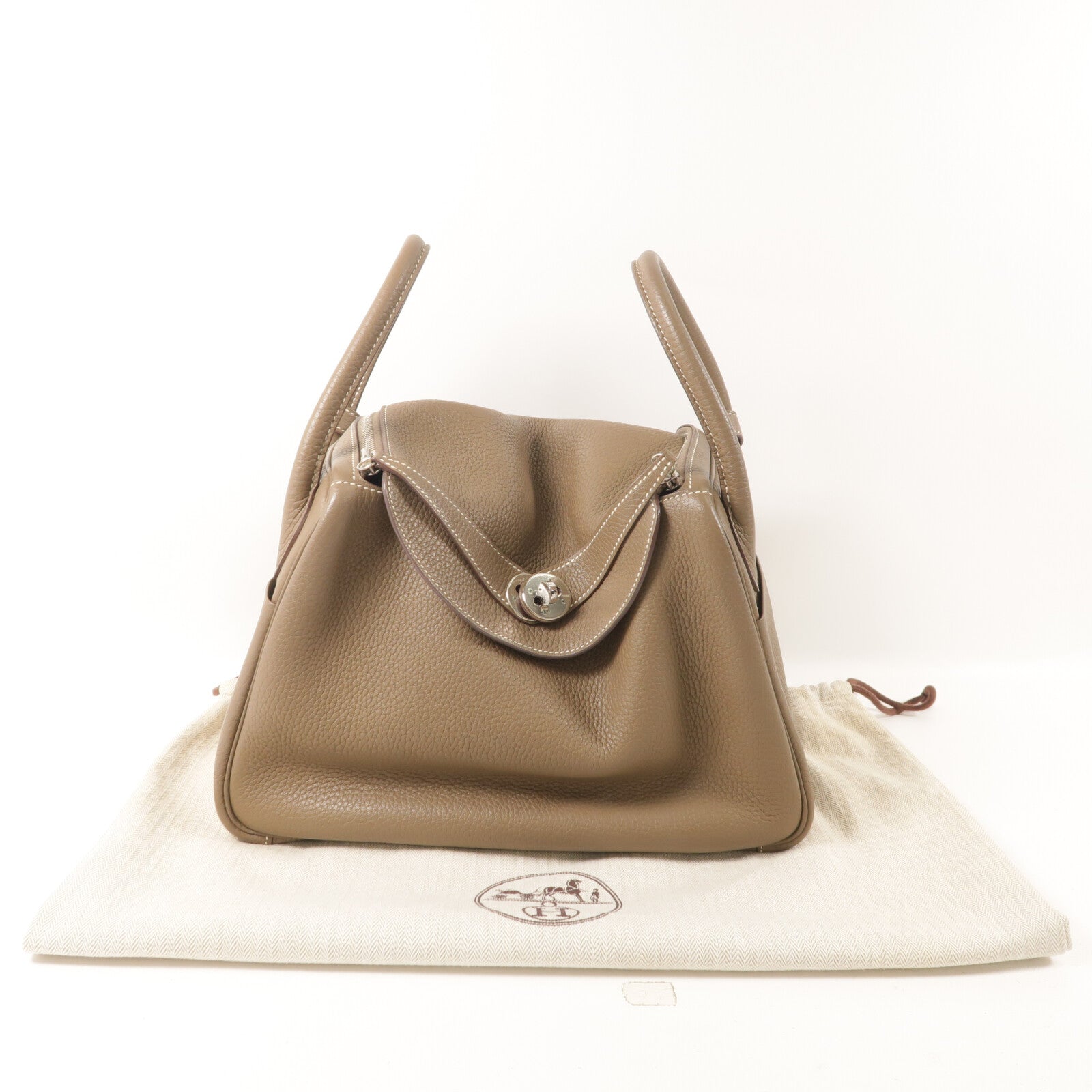 HERMES Clemence皮革Lindy 30肩背袋Etoupe
