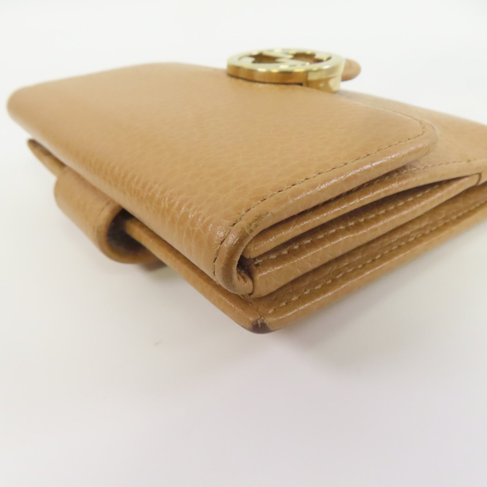 GUCCI 【激減優惠】皮革Wallet金扣錢包啡色