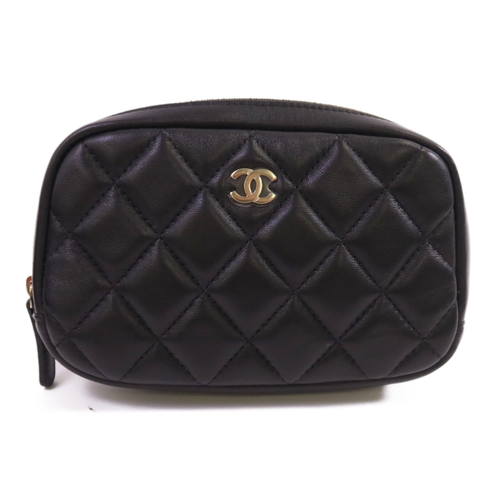 CHANEL 羊皮皮革Pouch金扣手拿包