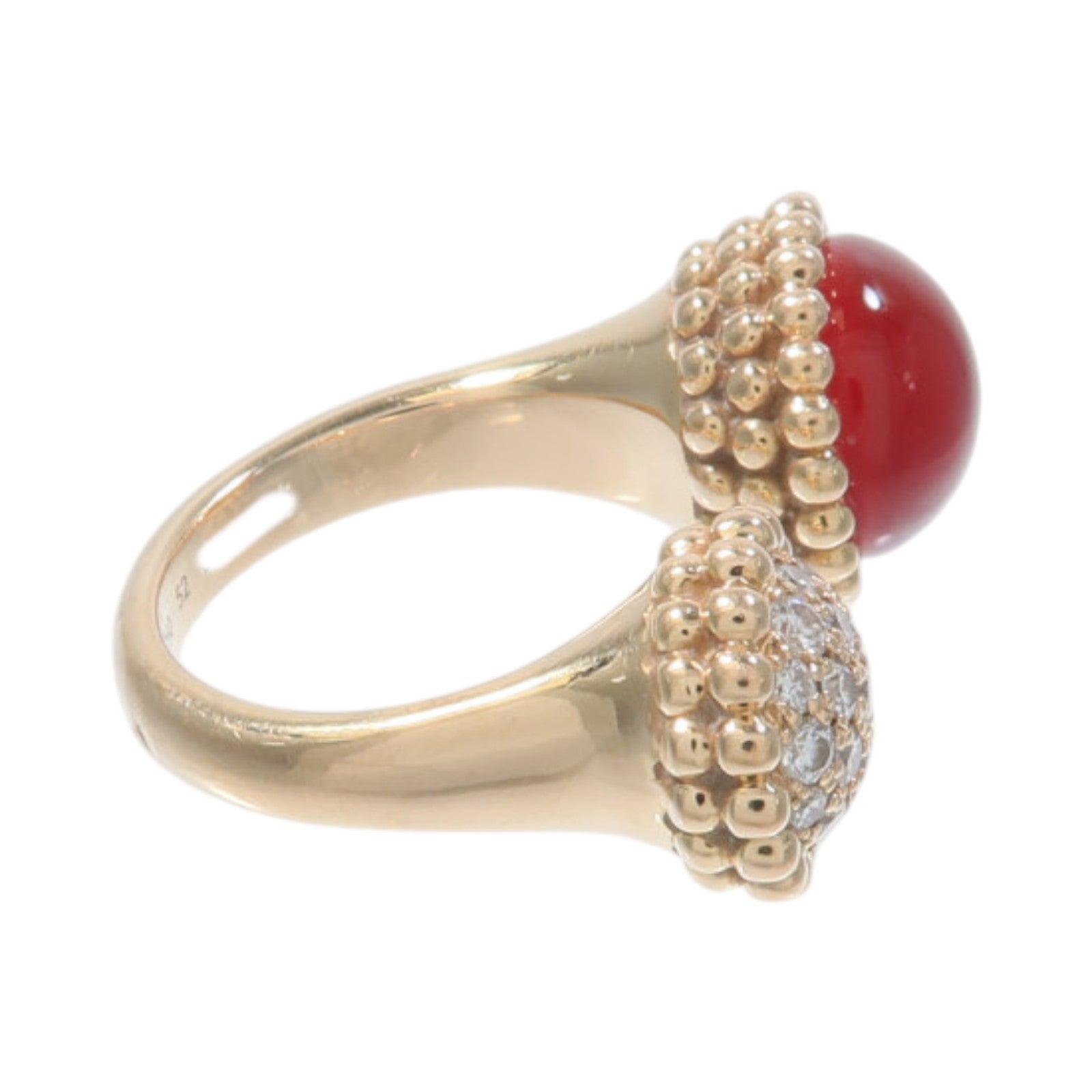 Van Cleef & Arpels 18K玫瑰金Prelee Couleurs Betwenn The Finger紅玉髓/鑽石戒指