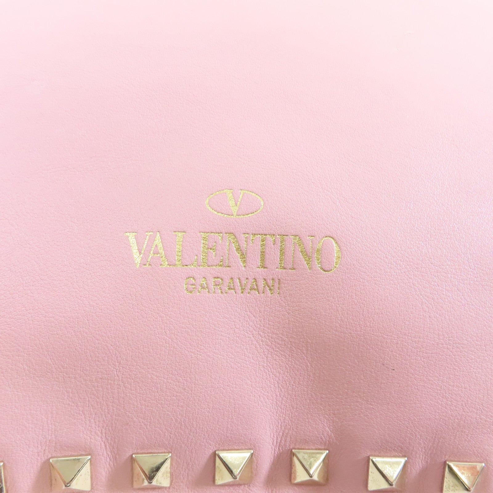 Valentino 【激減優惠】牛皮皮革Clutch Bag金扣手拿包粉紅色