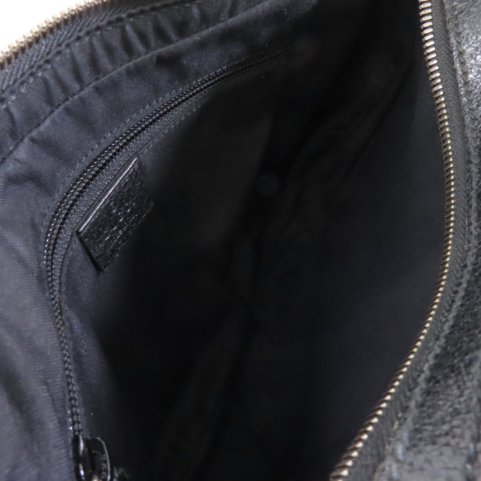 GUCCI 帆布Shoulder Bag銀扣肩背袋黑色