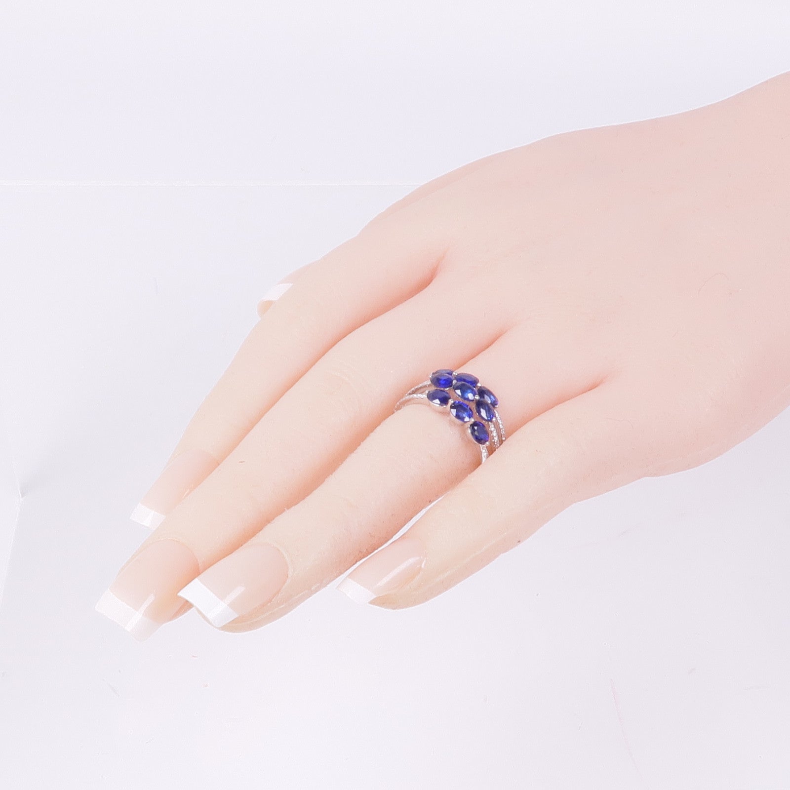 JEWELRY 【激減優惠】18K白金/藍寶石Sapphire Diamond Ring鑽石戒指US#6.5