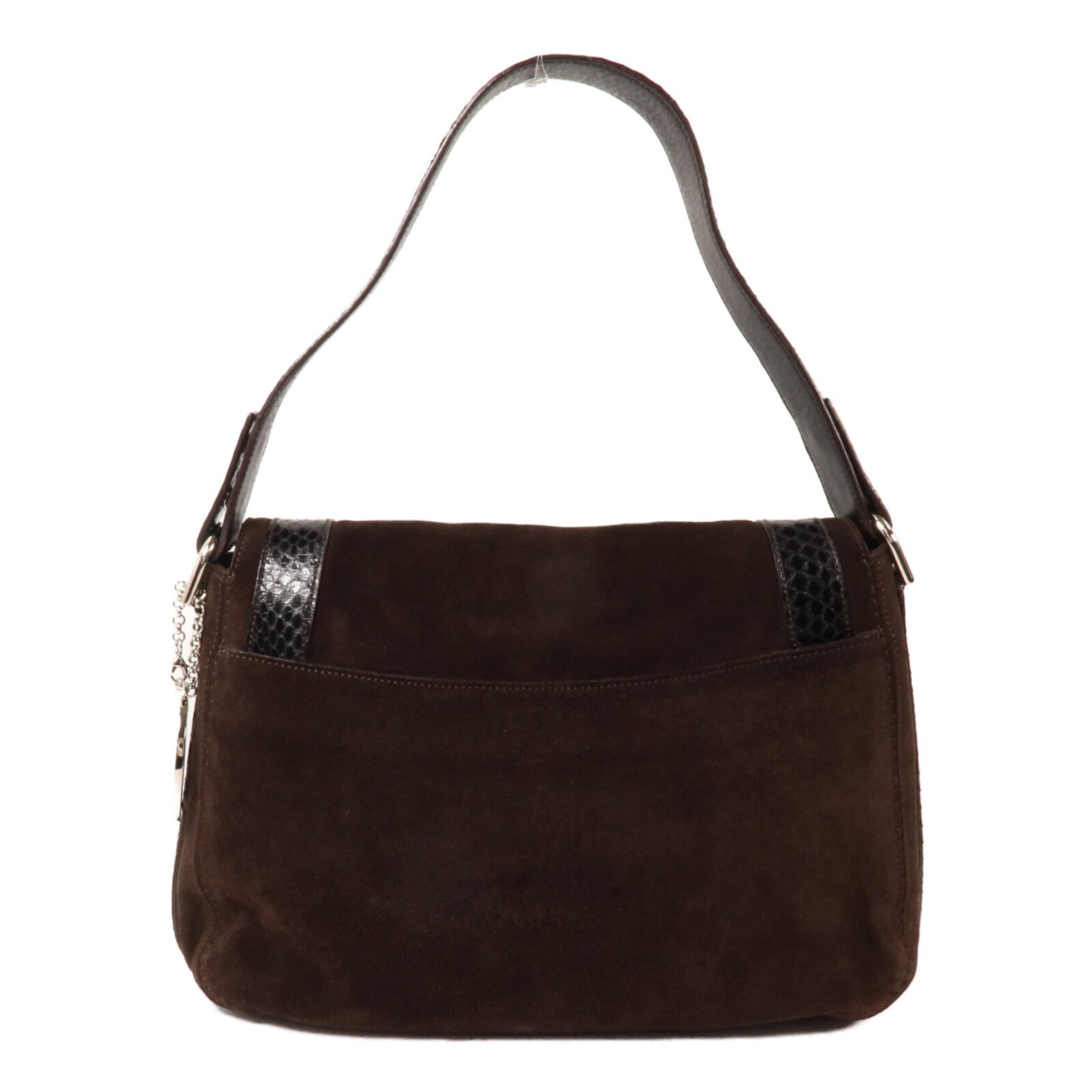CARTIER 麂皮皮革/蛇皮皮革Marcello Saddle Bag手挽肩背兩用袋