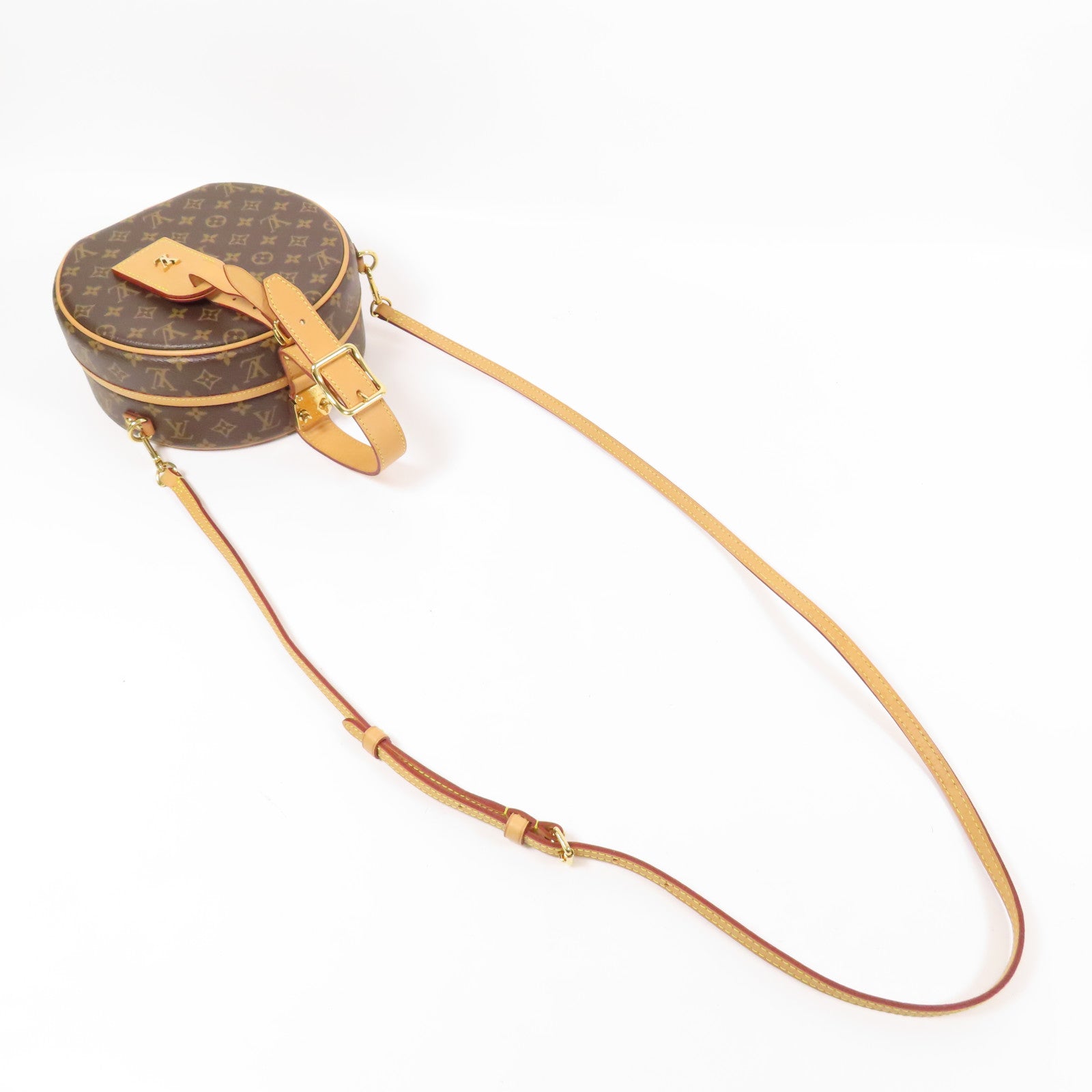 LOUIS VUITTON Monogram Petite Boite Chapeau金扣手挽肩背兩用袋