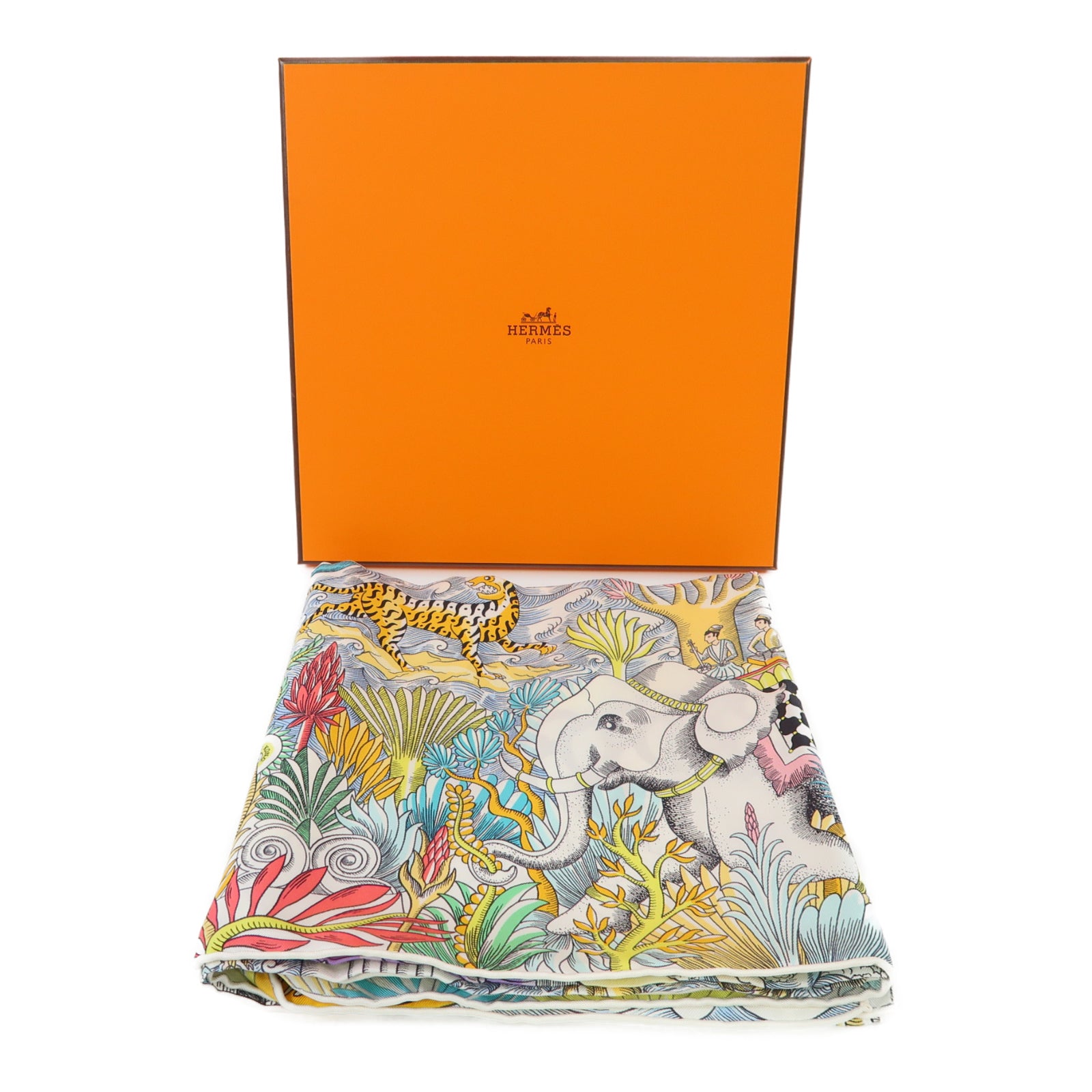 HERMES 絲質Scarf圍巾彩色