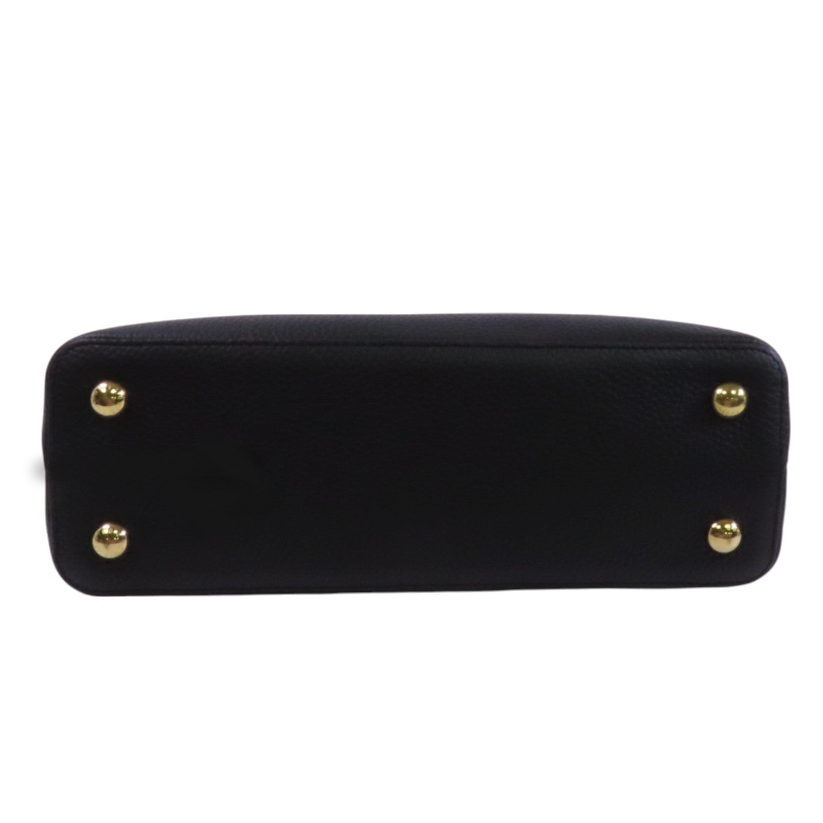 LOUIS VUITTON Taurillon Leather Capucines MM金扣手挽肩背兩用袋