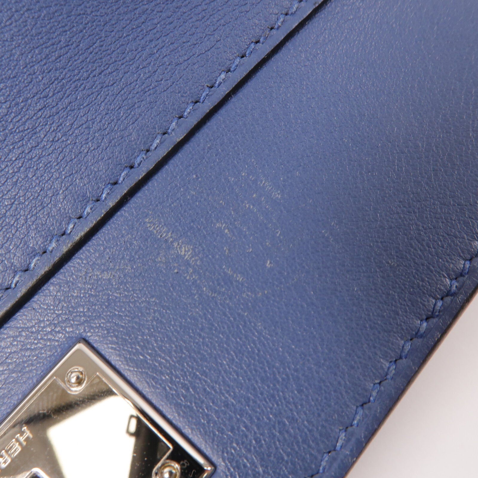 HERMES Swift皮革Toolbox 20手挽肩背兩用袋Bleu Agate