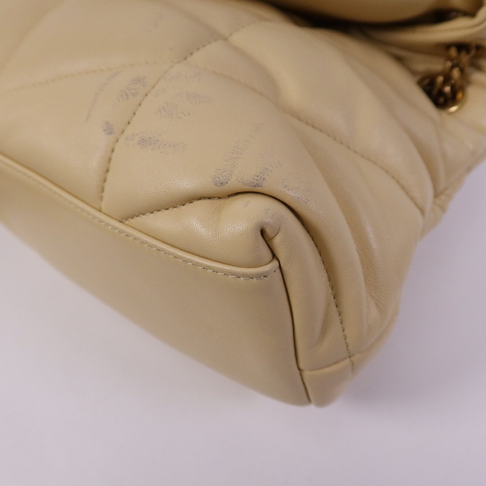 SAINT LAURENT 羊皮皮革Puffer金扣鏈帶肩背袋