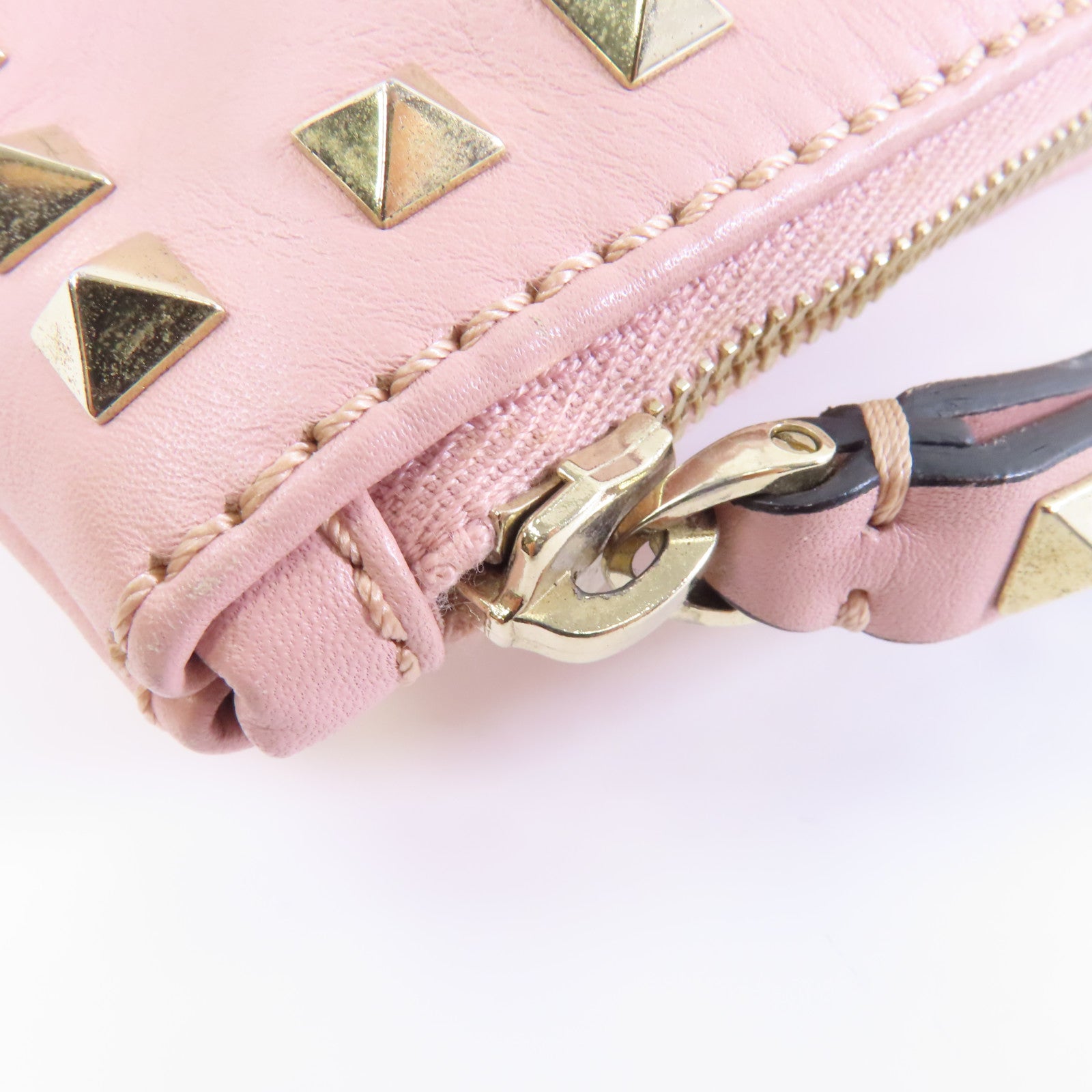 Valentino 【激減優惠】牛皮皮革Clutch Bag金扣手拿包粉紅色