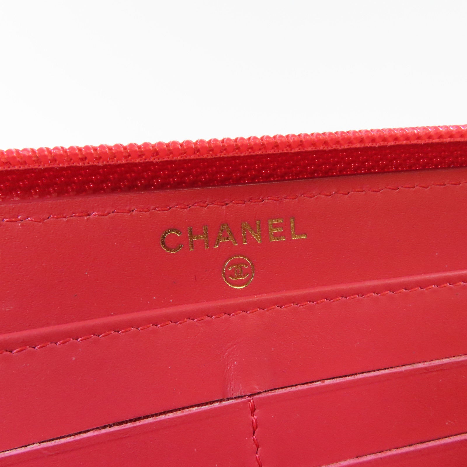 CHANEL 【激減優惠】Caviar皮革Long Wallet金扣長錢包粉紅色