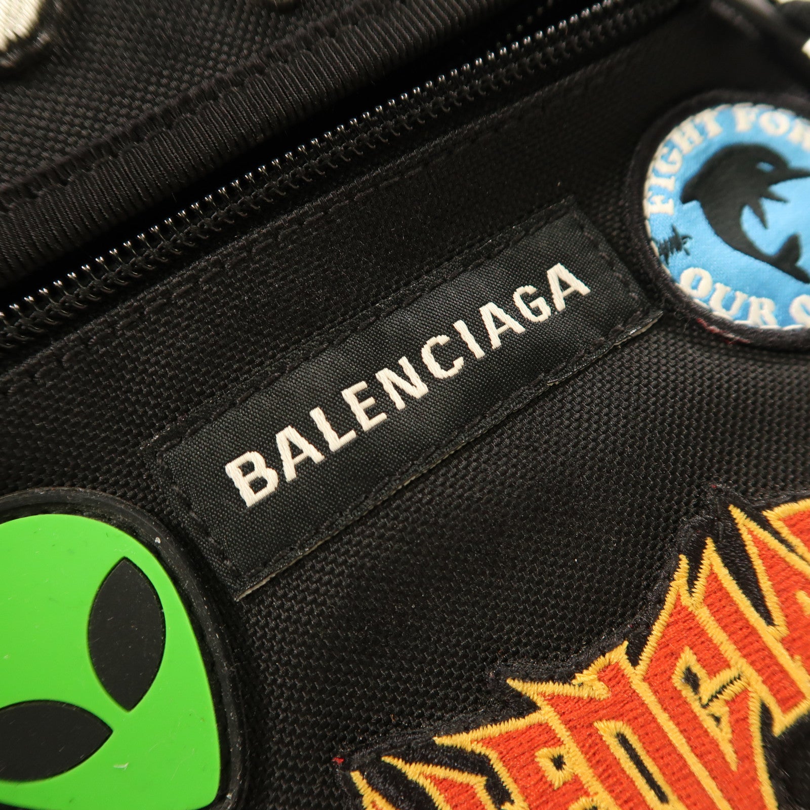 BALENCIAGA 帆布Shoulder Bag肩背袋黑色/彩色