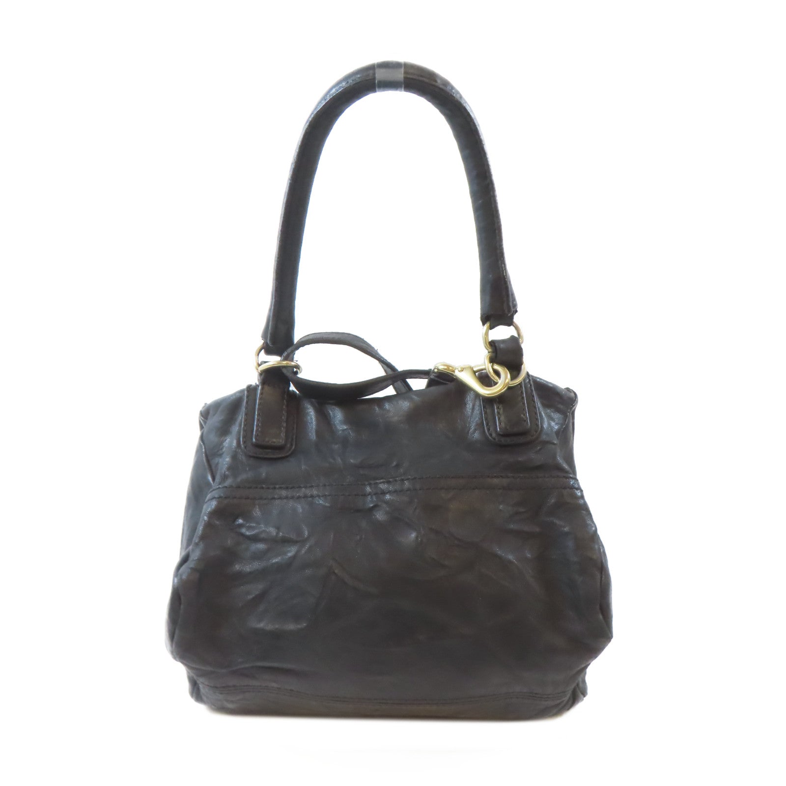 GIVENCHY 牛皮皮革Pandora Bag金扣手挽肩背兩用袋黑色