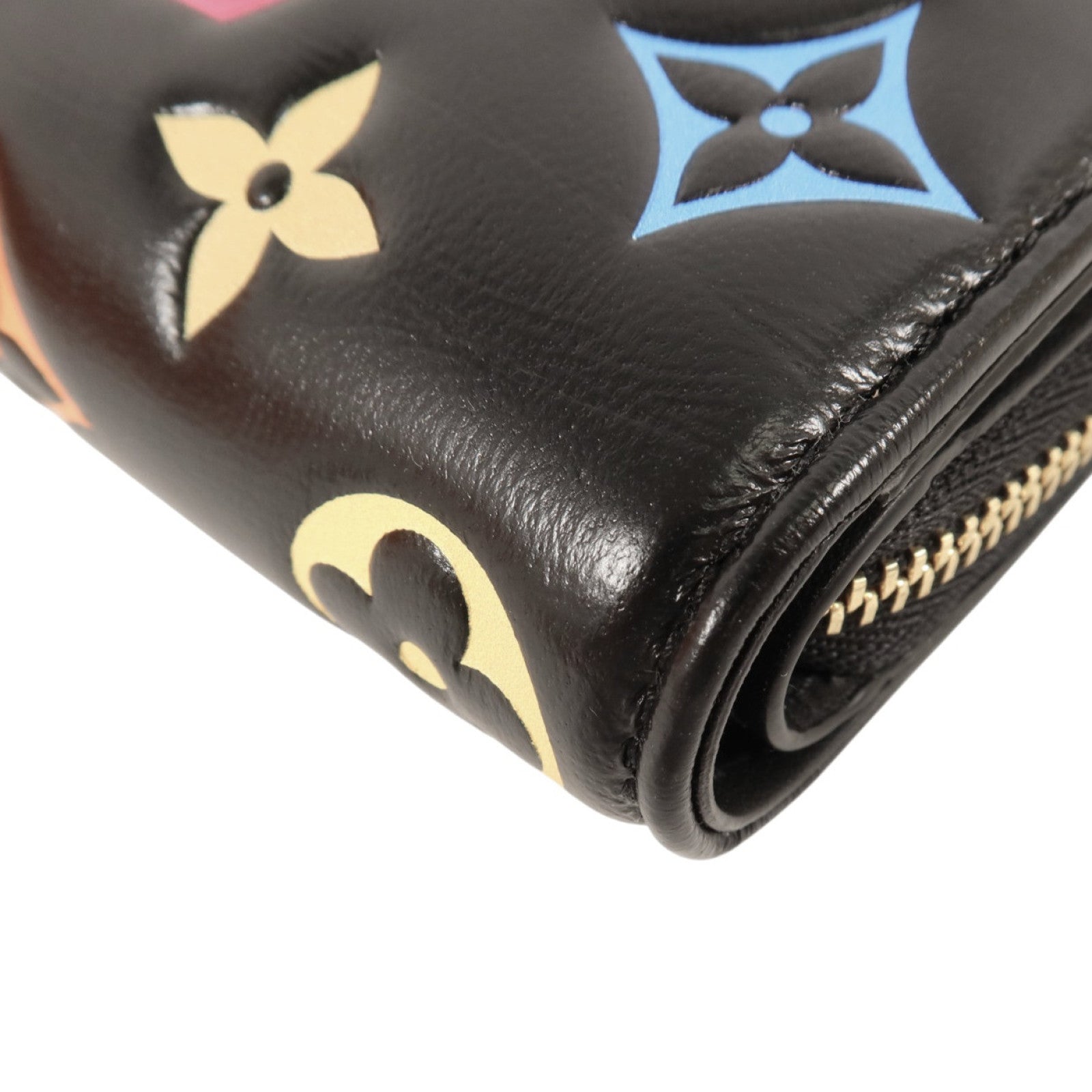 LOUIS VUITTON Monogram Embossed羊皮皮革LVxTM Lou Wallet金扣錢包