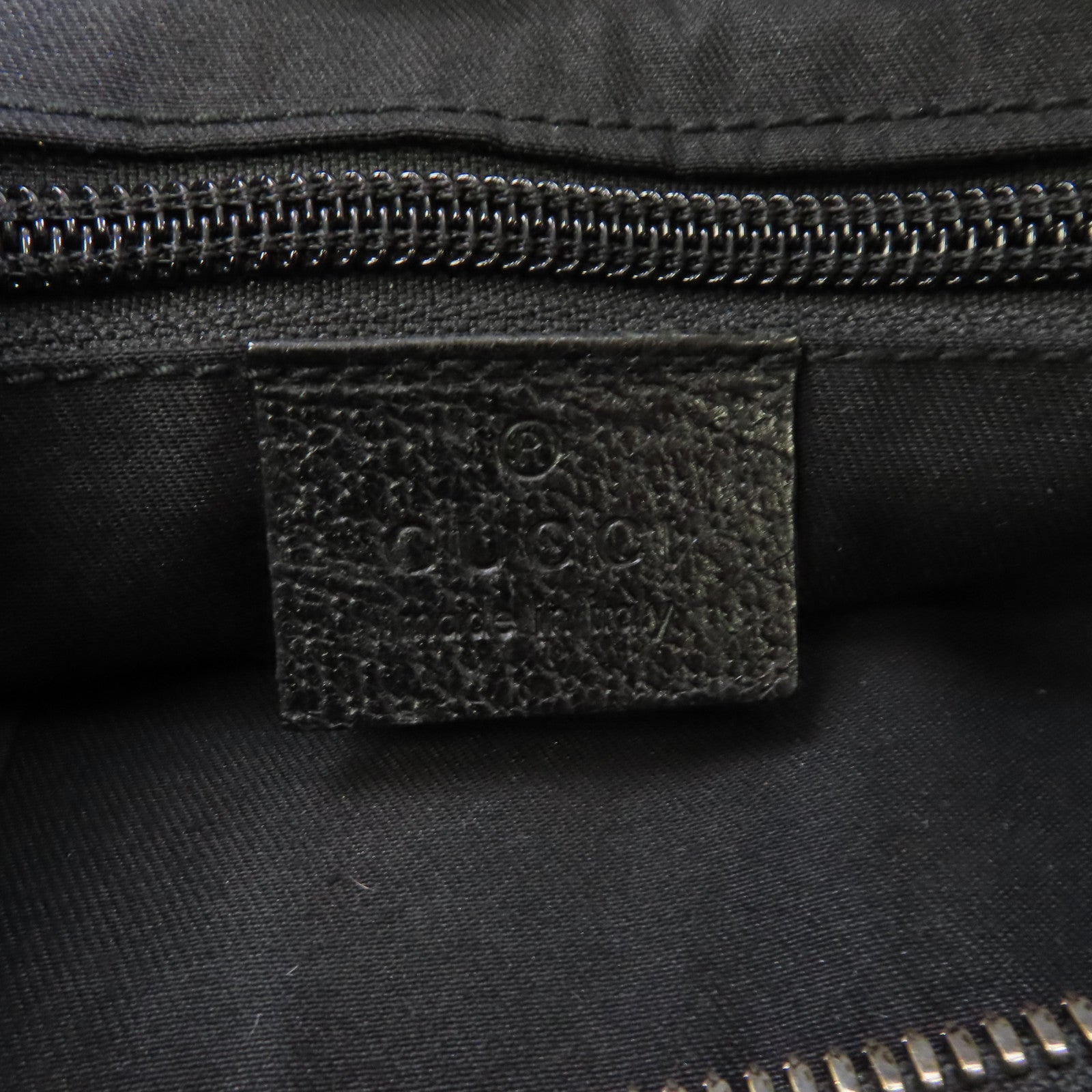 GUCCI 帆布Shoulder Bag銀扣肩背袋黑色