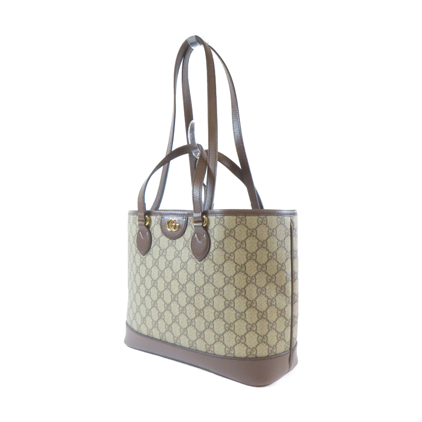GUCCI 塗層帆布Ophidia GG金扣手挽肩背兩用袋啡色