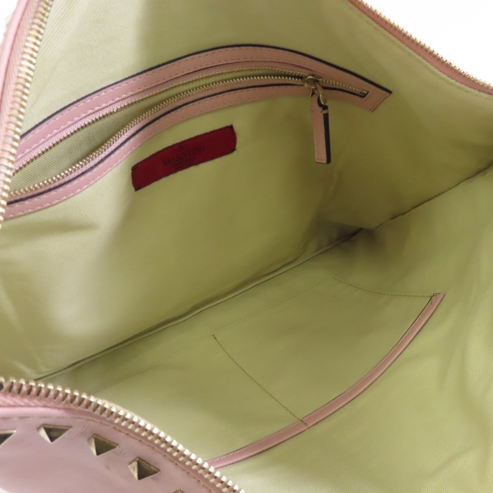 Valentino 【激減優惠】牛皮皮革Clutch Bag金扣手拿包粉紅色