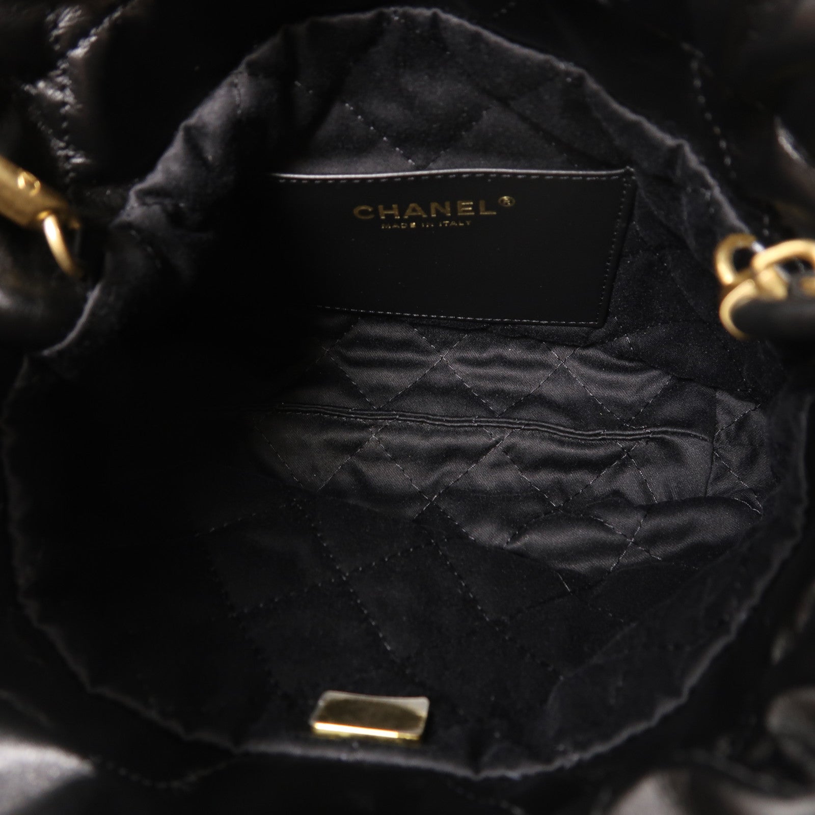 CHANEL 牛皮皮革Mini 22金扣手挽肩背兩用袋