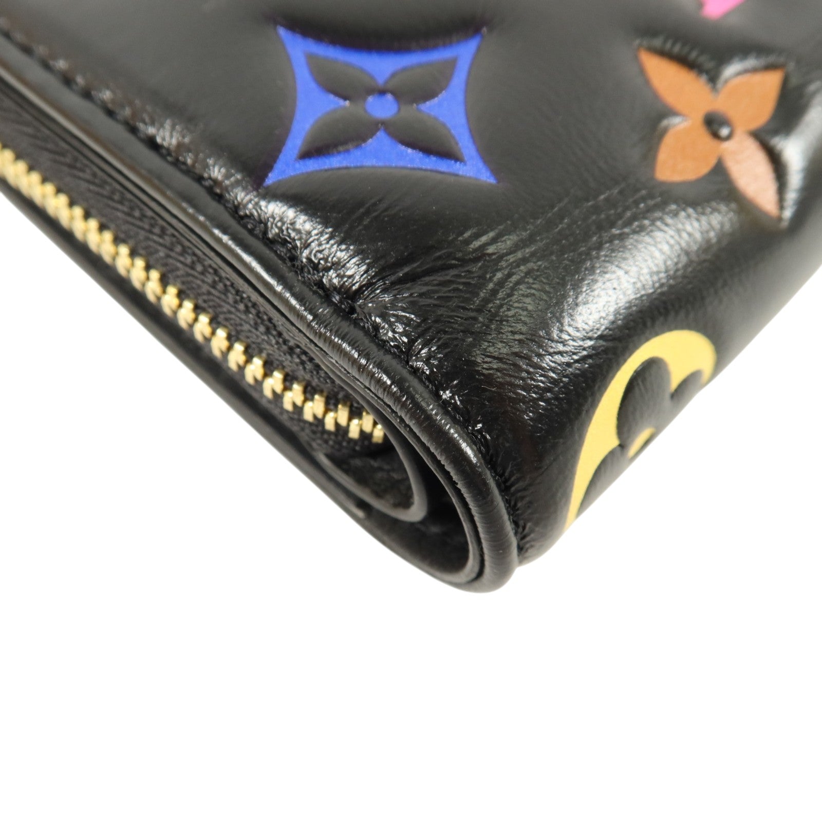 LOUIS VUITTON Monogram Embossed羊皮皮革LVxTM Lou Wallet金扣錢包