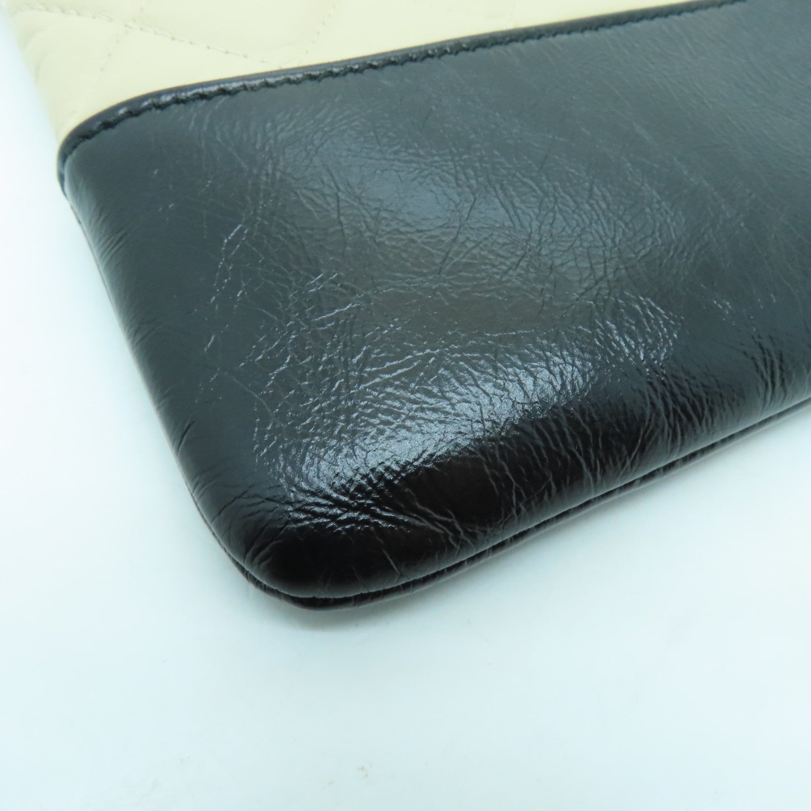 CHANEL 【激減優惠】菱格牛皮皮革Clutch Bag銀扣手拿包米色