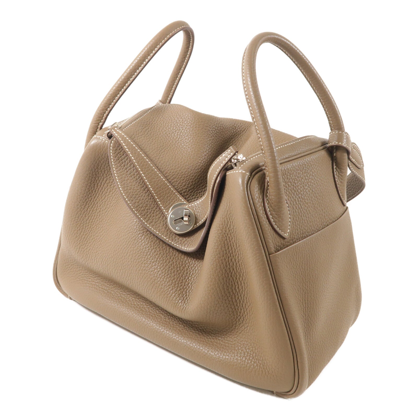 HERMES Clemence皮革Lindy 30肩背袋Etoupe