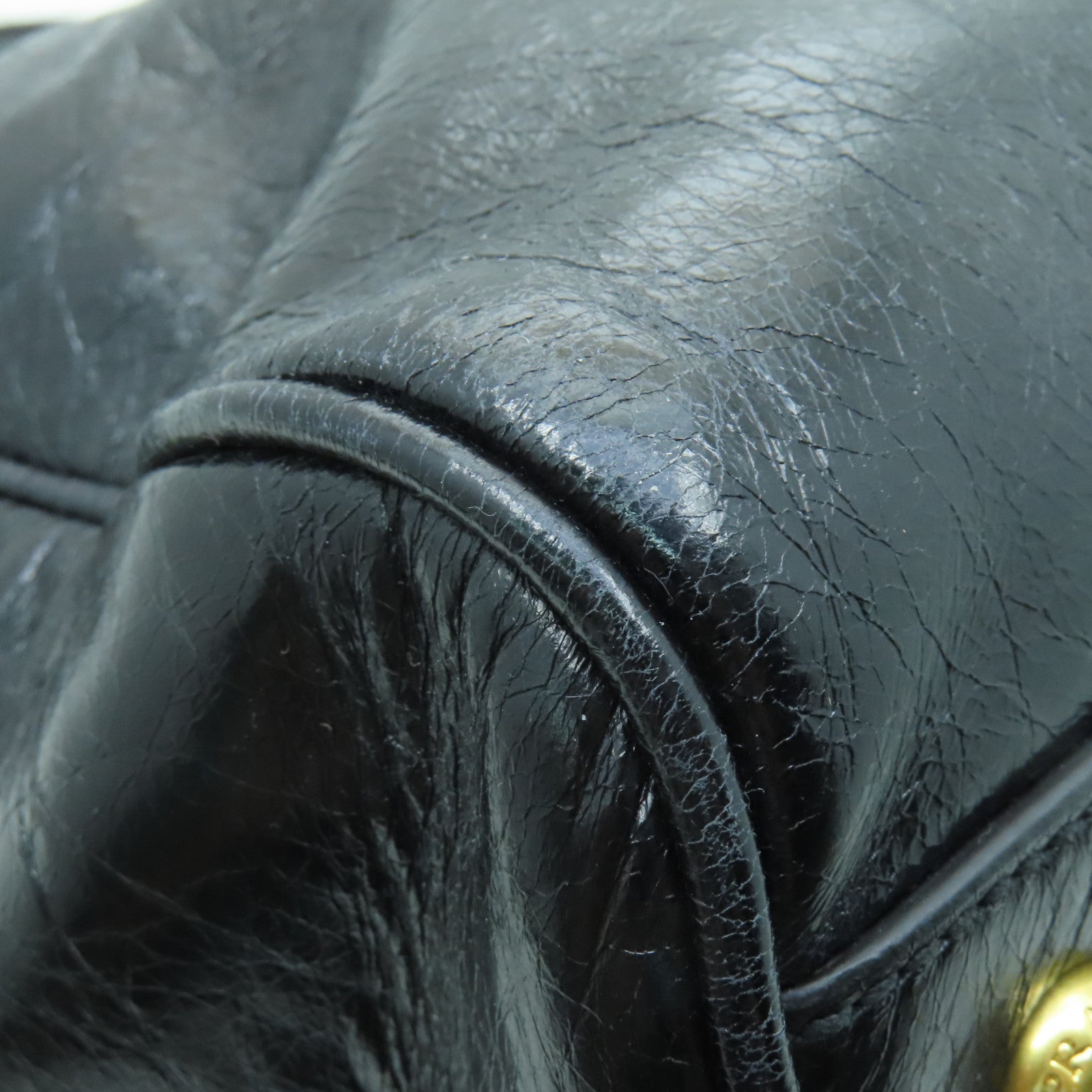 PRADA 【激減優惠】牛皮皮革2way Shoulder Bag金扣手挽肩背兩用袋黒色