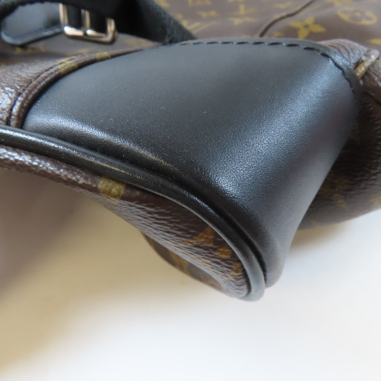 LOUIS VUITTON Monogram Macassar Christopher MM銀扣背包啡色