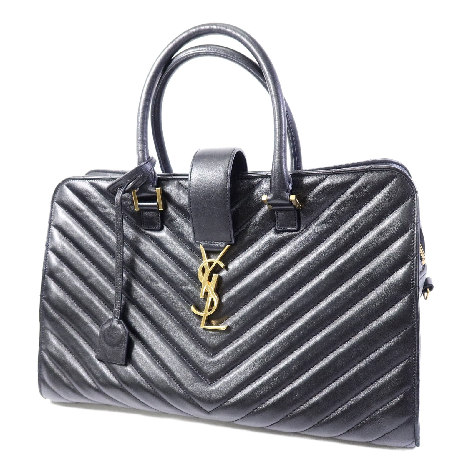 SAINT LAURENT 羊皮皮革Cabas Chyc金扣手挽袋