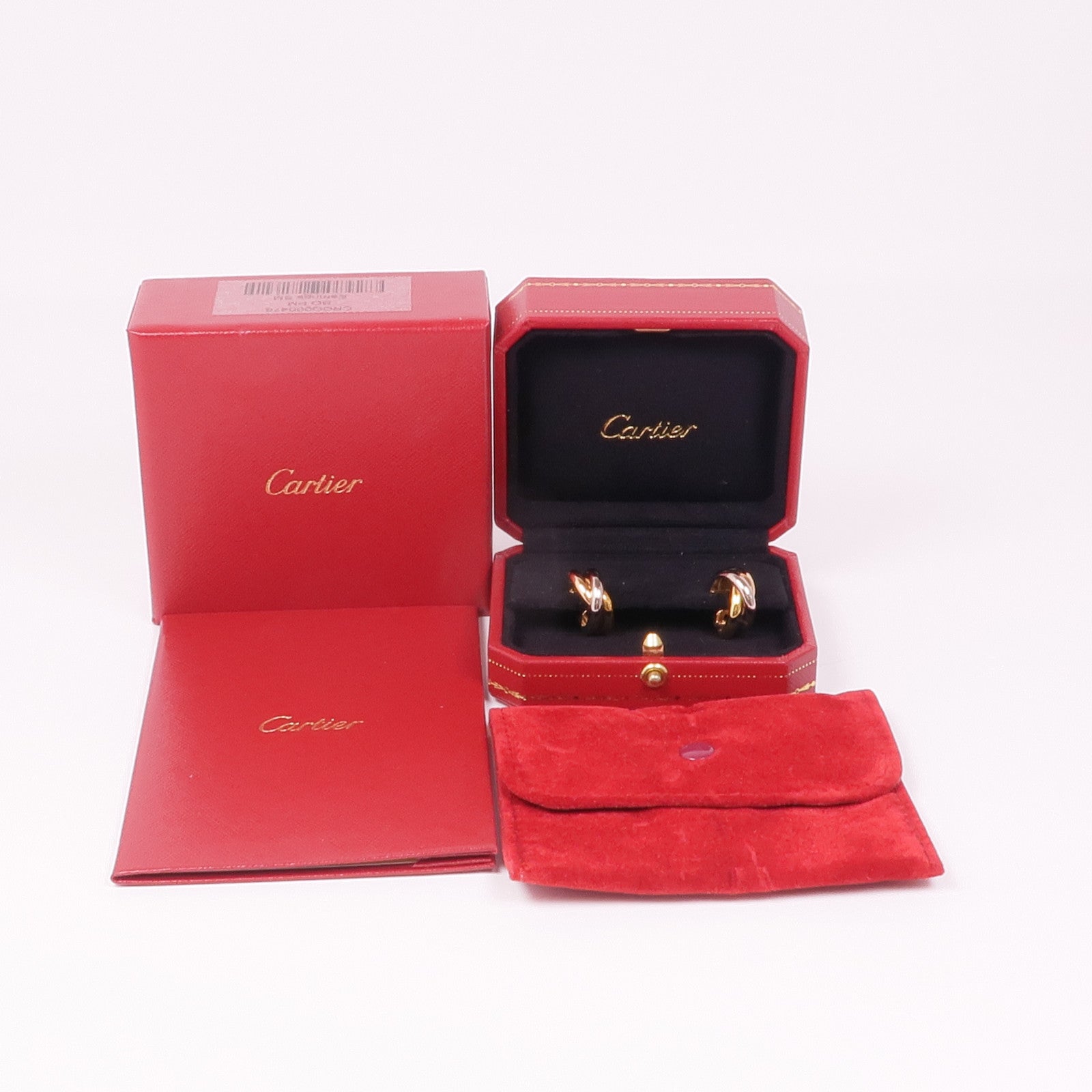 CARTIER 18K白金/黃金/玫瑰金Trinity耳環
