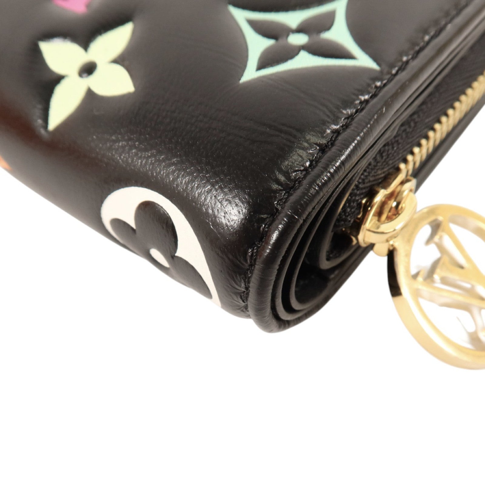 LOUIS VUITTON Monogram Embossed羊皮皮革LVxTM Lou Wallet金扣錢包