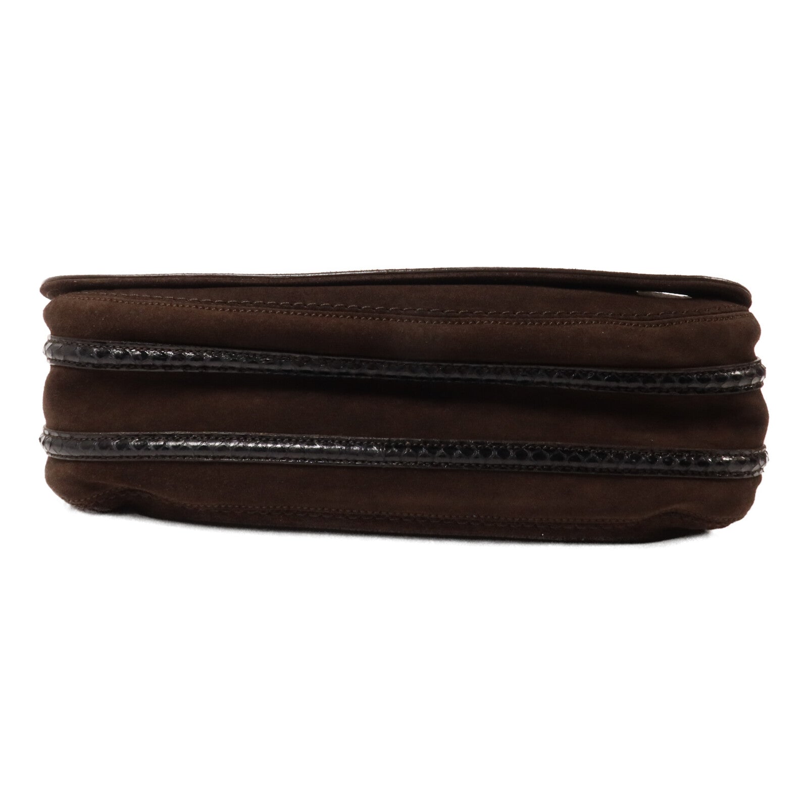 CARTIER 麂皮皮革/蛇皮皮革Marcello Saddle Bag手挽肩背兩用袋