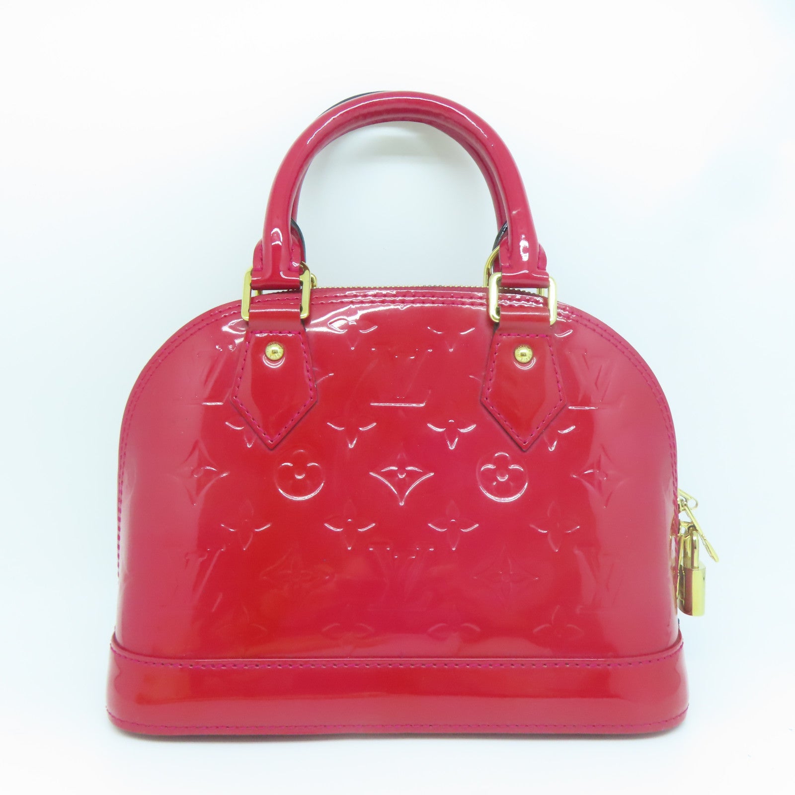 LOUIS VUITTON 【激減優惠】Monogram Vernis Alma BB金扣手挽肩背兩用袋紅色