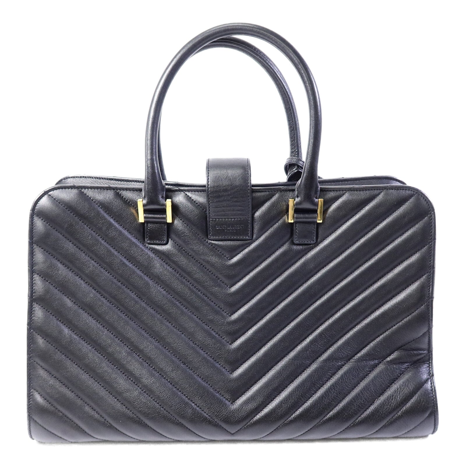 SAINT LAURENT 羊皮皮革Cabas Chyc金扣手挽袋