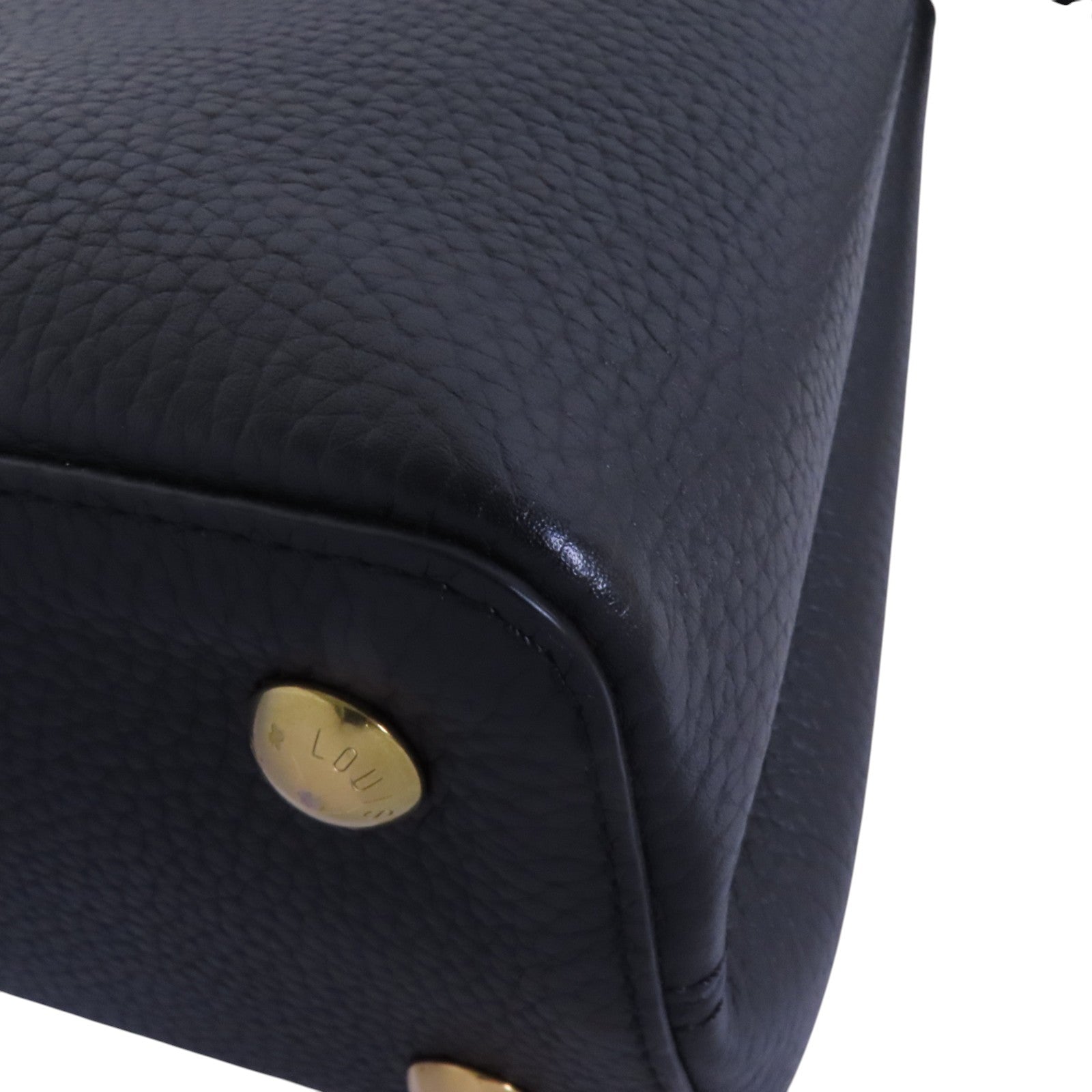 LOUIS VUITTON Taurillon Leather Capucines MM金扣手挽肩背兩用袋