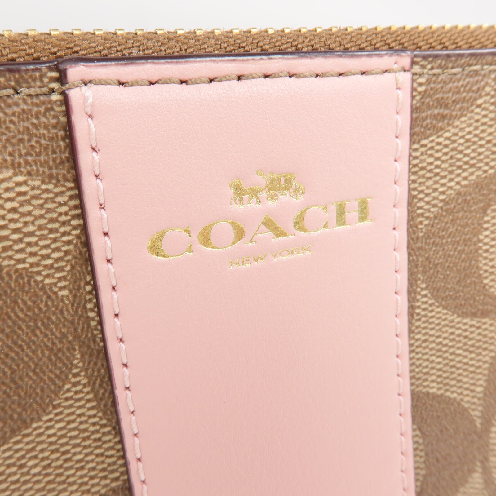 COACH 塗層帆布Pouch金扣錢包