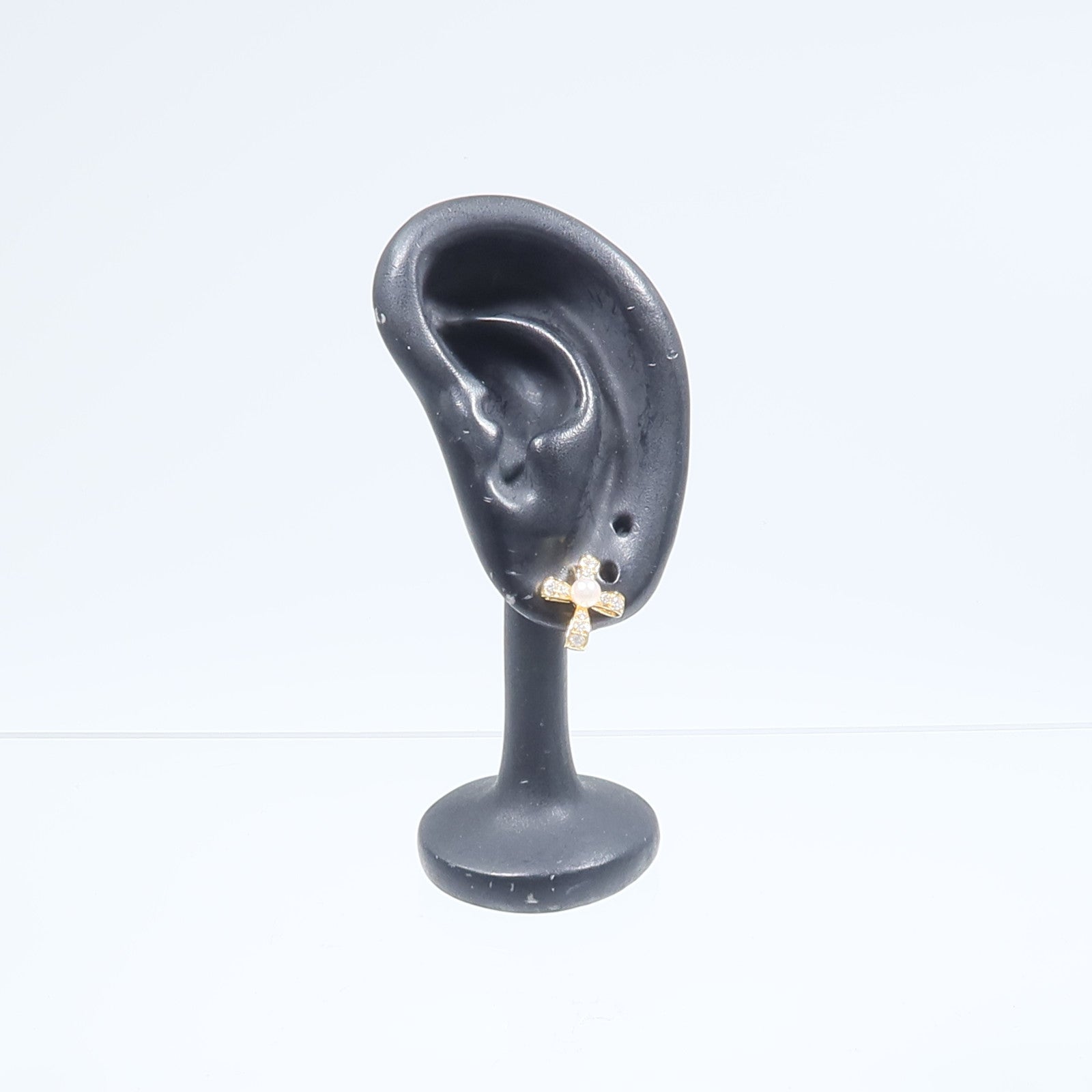 MIKIMOTO 18K黃金Diamond Pearl Earrings珍珠/鑽石耳環
