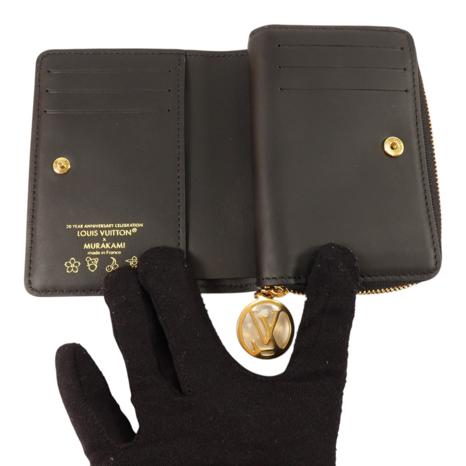 LOUIS VUITTON Monogram Embossed羊皮皮革LVxTM Lou Wallet金扣錢包