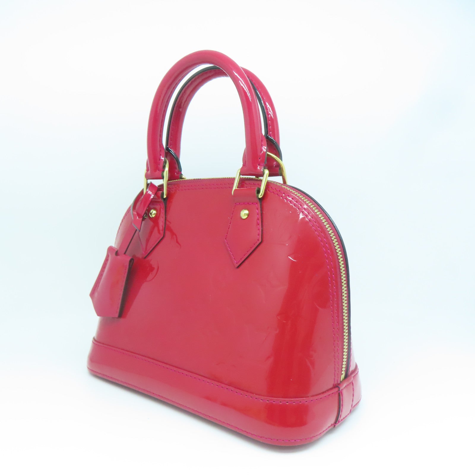 LOUIS VUITTON 【激減優惠】Monogram Vernis Alma BB金扣手挽肩背兩用袋紅色