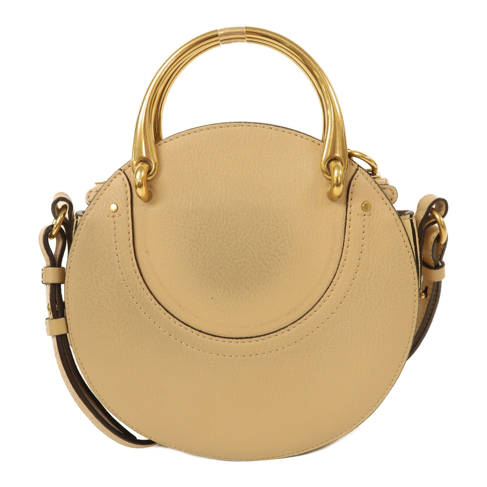 Chloe 絨面皮革2 Way Shoulder金扣手挽肩背兩用袋啡色/米色