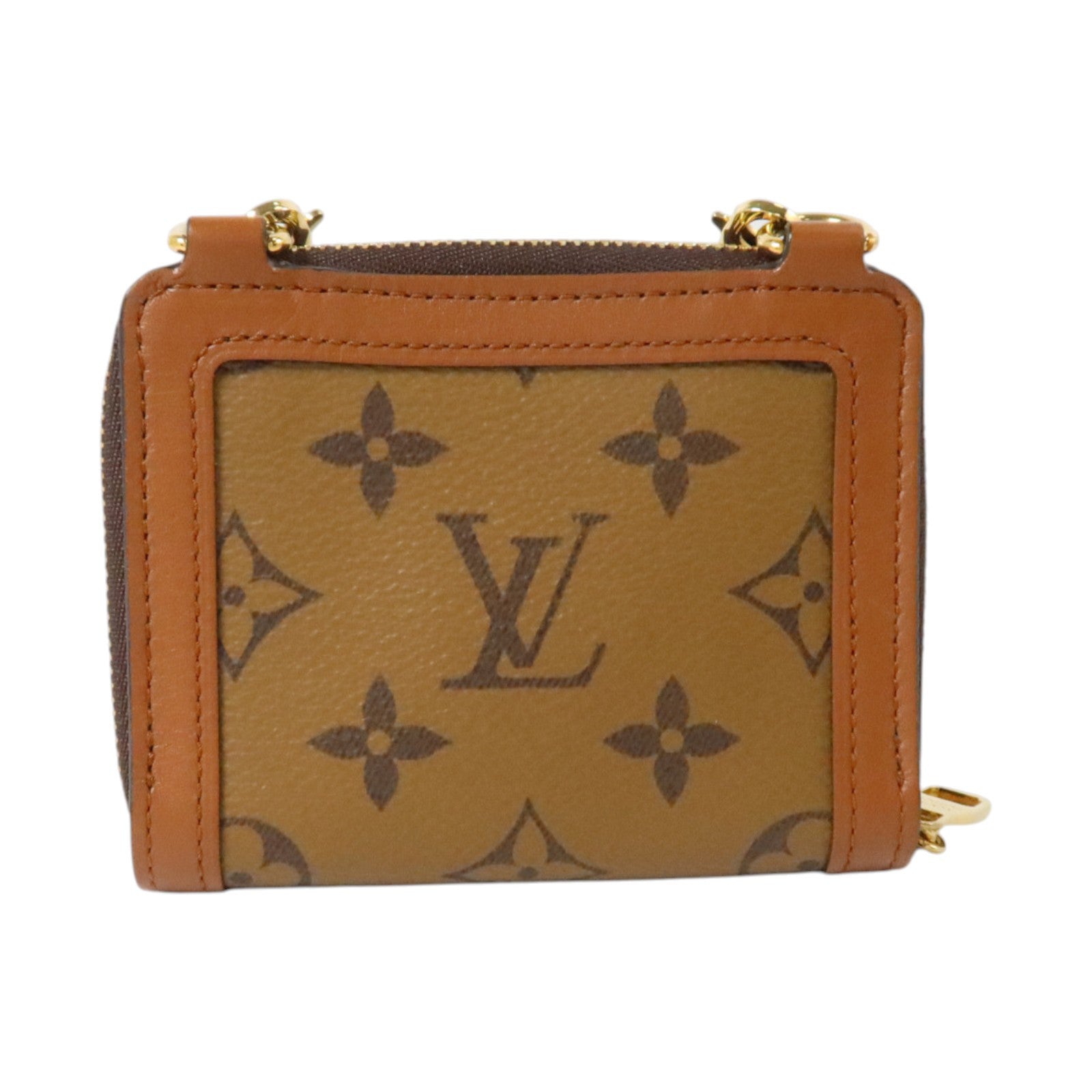 LOUIS VUITTON Monogram Reverse Micro Dauphine WOC金扣鏈帶肩背袋