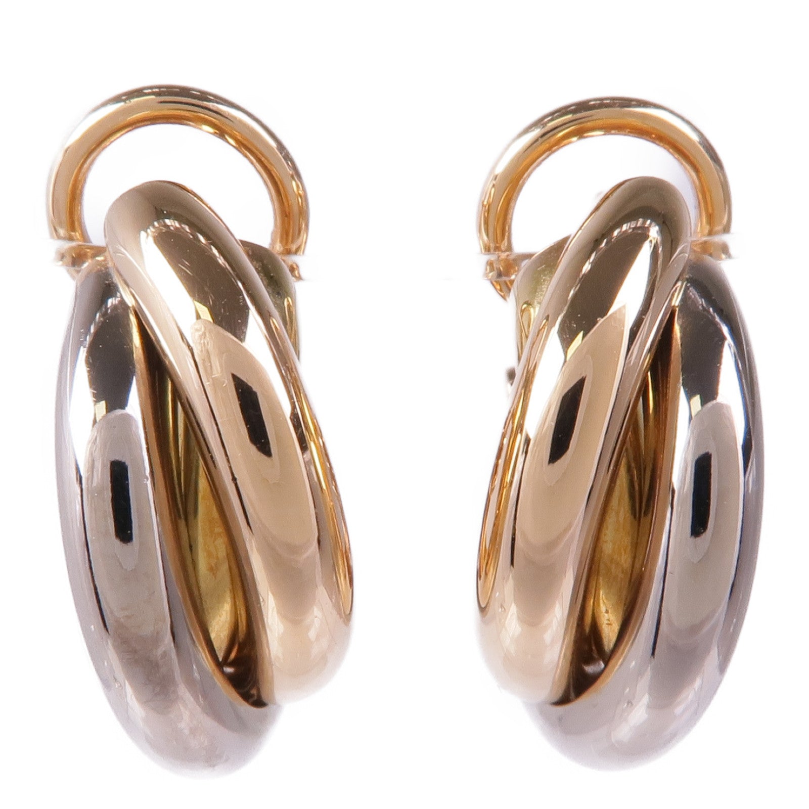 CARTIER 18K白金/黃金/玫瑰金Trinity耳環
