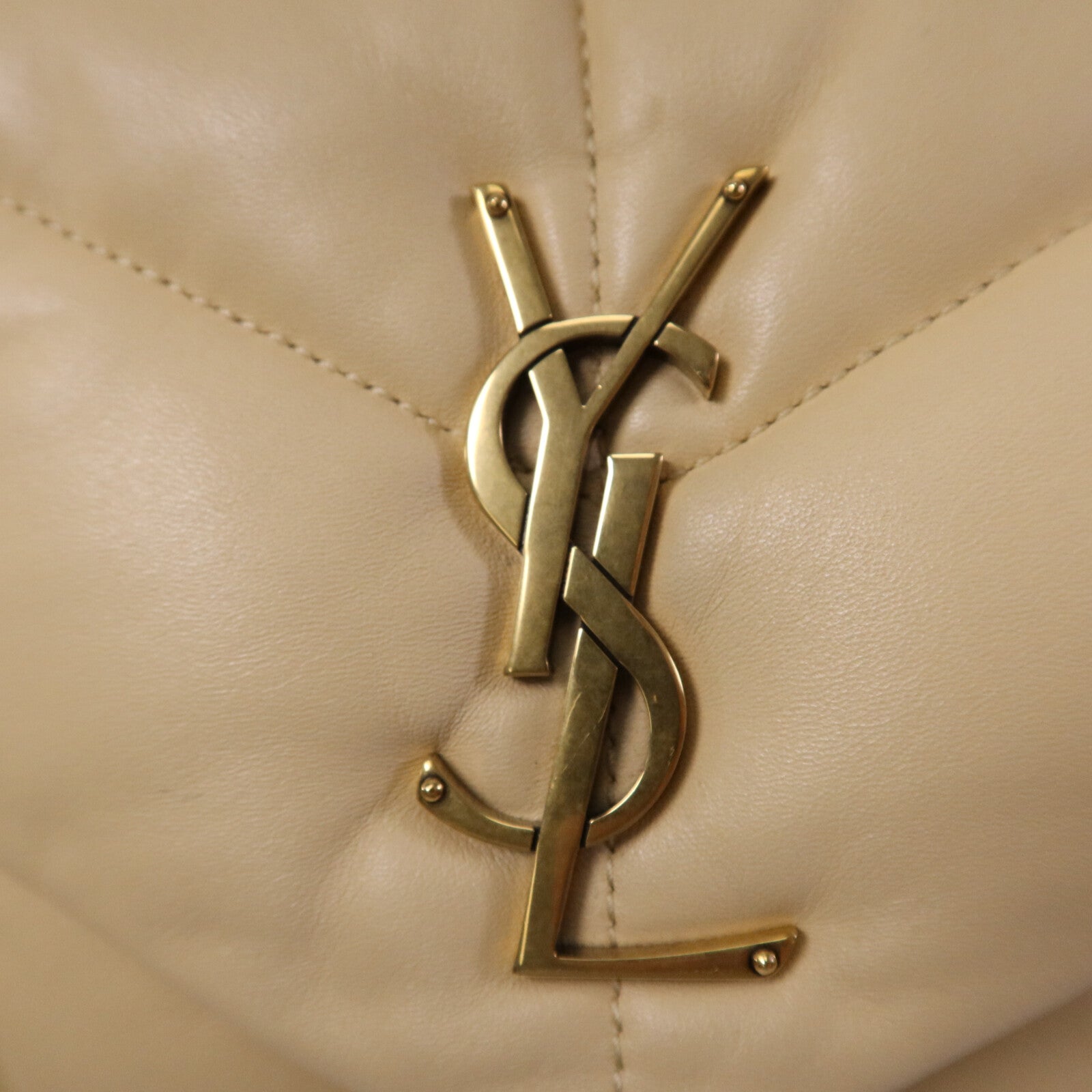 SAINT LAURENT 羊皮皮革Puffer金扣鏈帶肩背袋