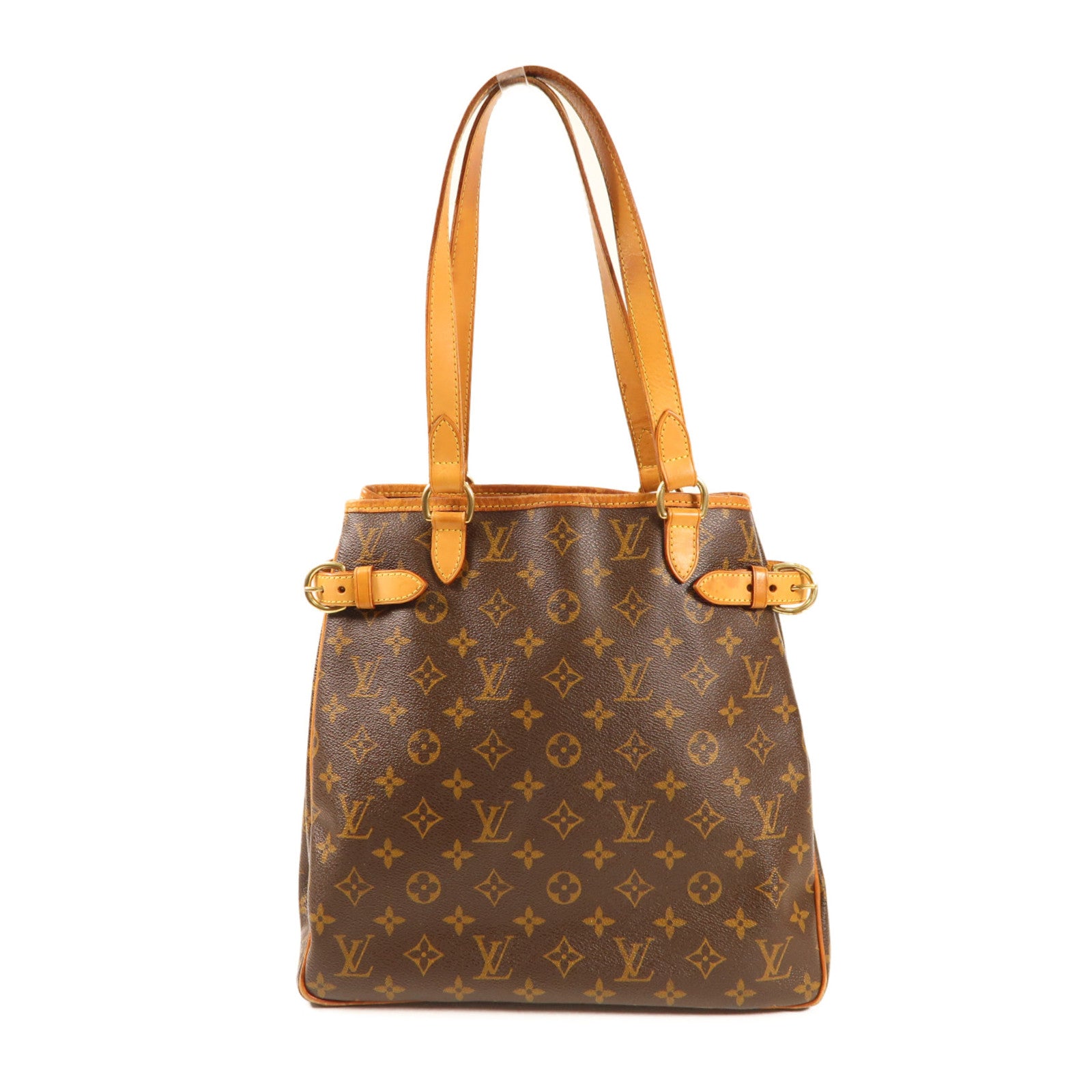LOUIS VUITTON Monogram Batignolles Vertical金扣肩背袋棕色