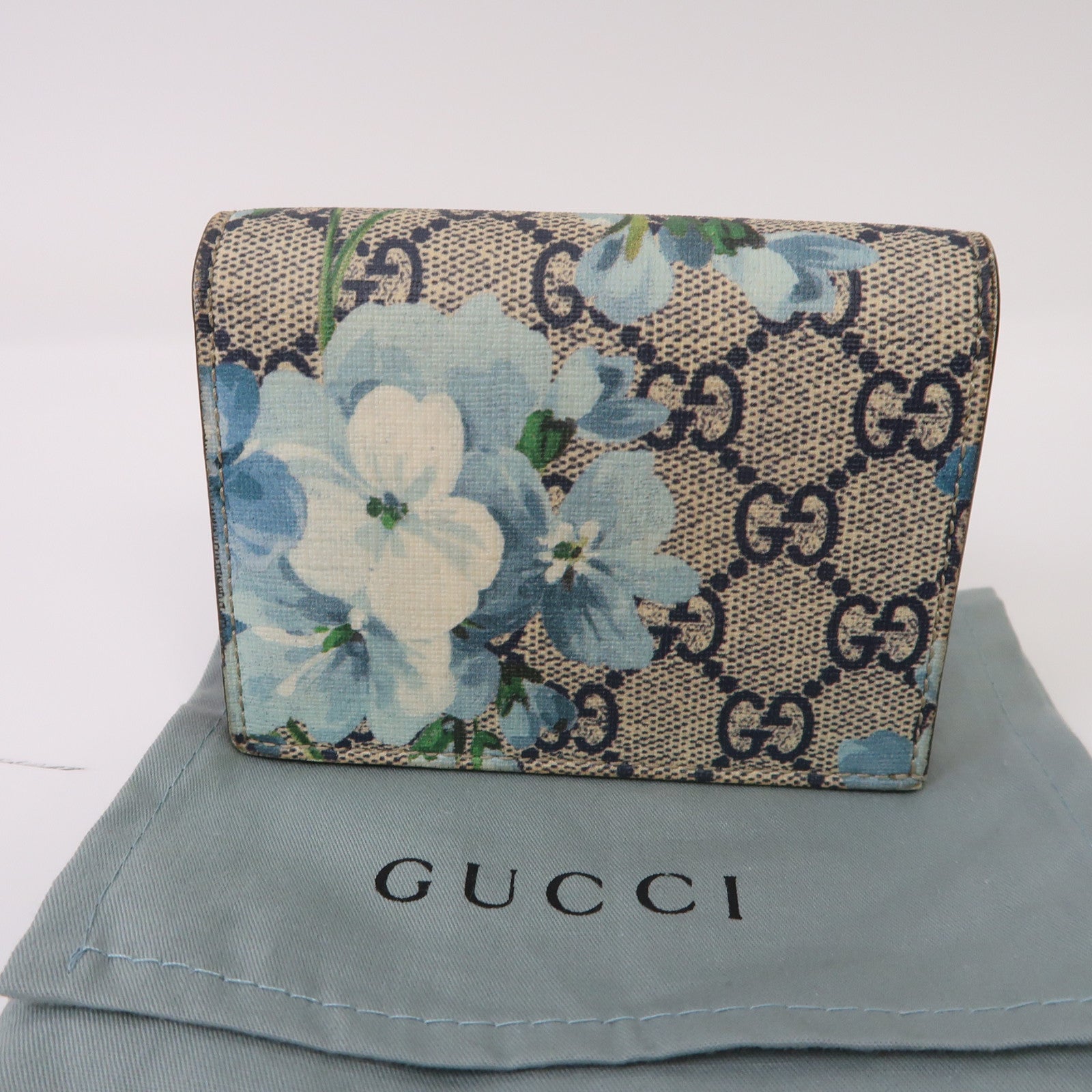 GUCCI 塗層帆布Wallet錢包米色/藍色