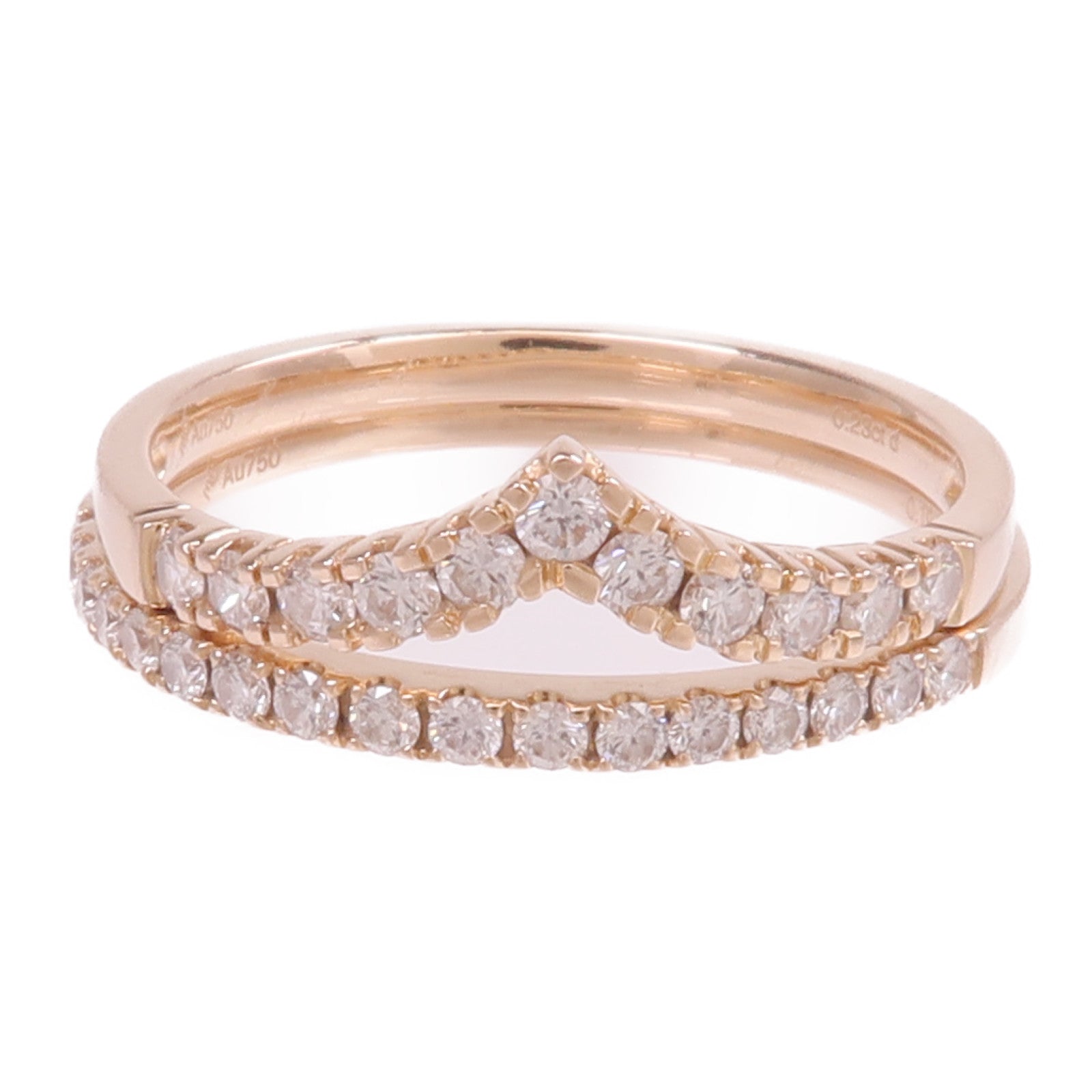 JEWELRY 18K玫瑰金Diamond Ring Set鑽石戒指US#6.5/#7